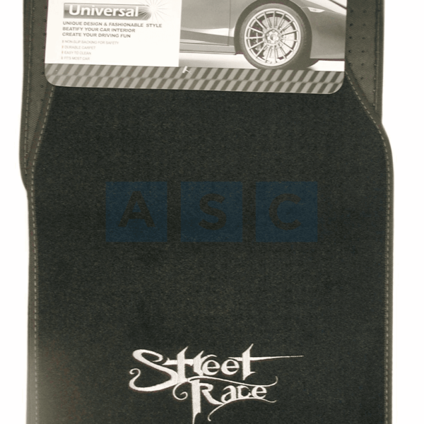 CAR CARPET SET 4PC STREET RACE