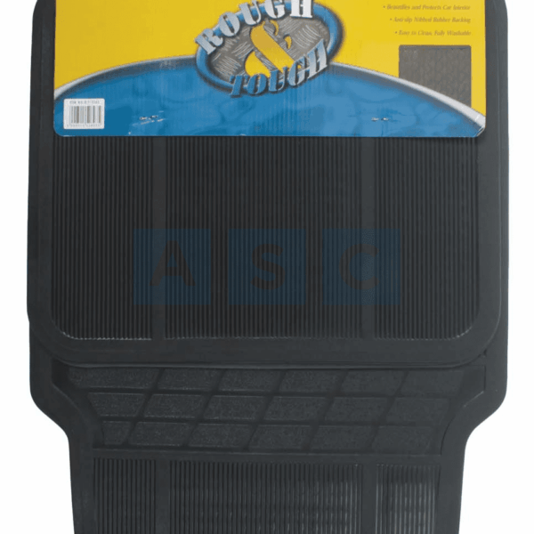 4 PCE RUBBER CAR MAT BLACK