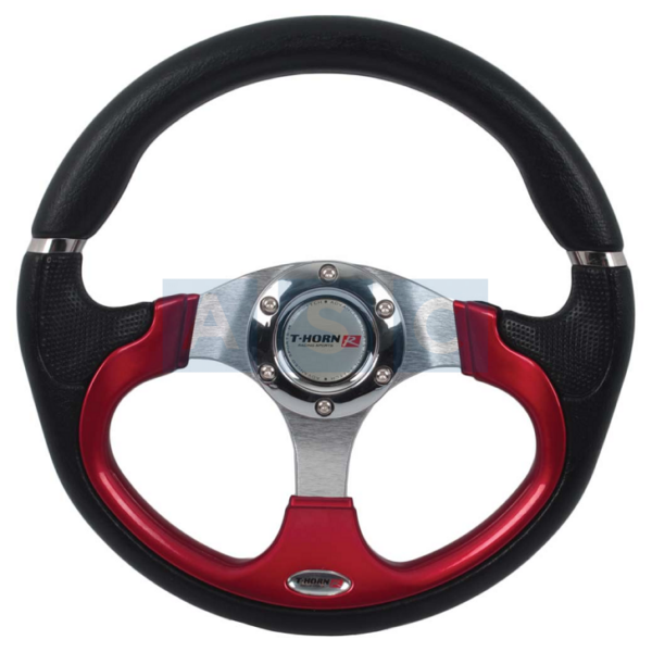 STEERING WHEEL RED PU