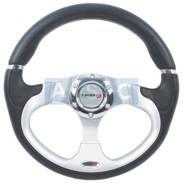STEERING WHEEL SILVER PU