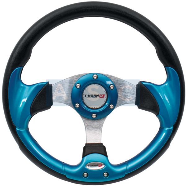 STEERING WHEEL BLUE PU